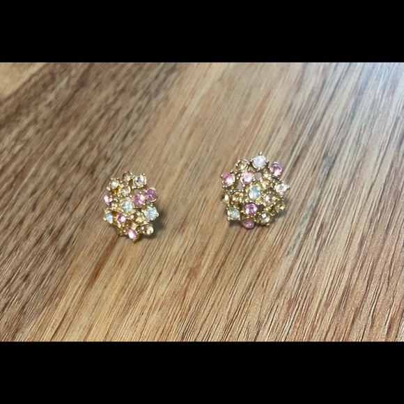 Pink and gold earrings - Picture 2 of 4
